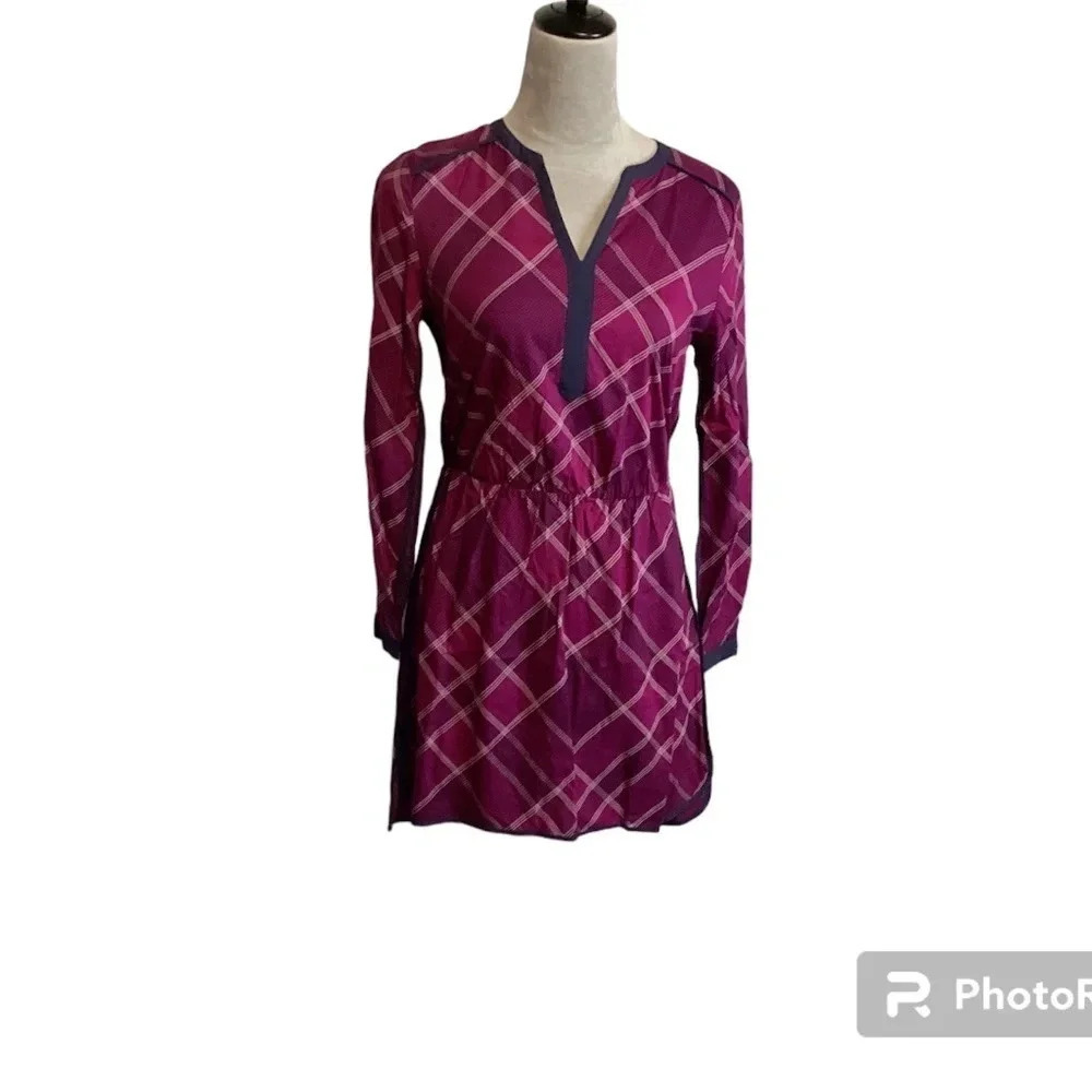 Banana Republic Dress Mini Plaid Office Career Hi-Low Hem Womens SZ 2P